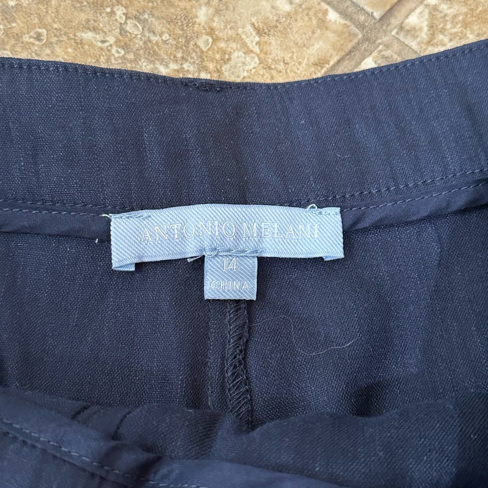 Antonio Melani size 14 Women's Linen Blend Navy Shorts - Picture 4 of 5